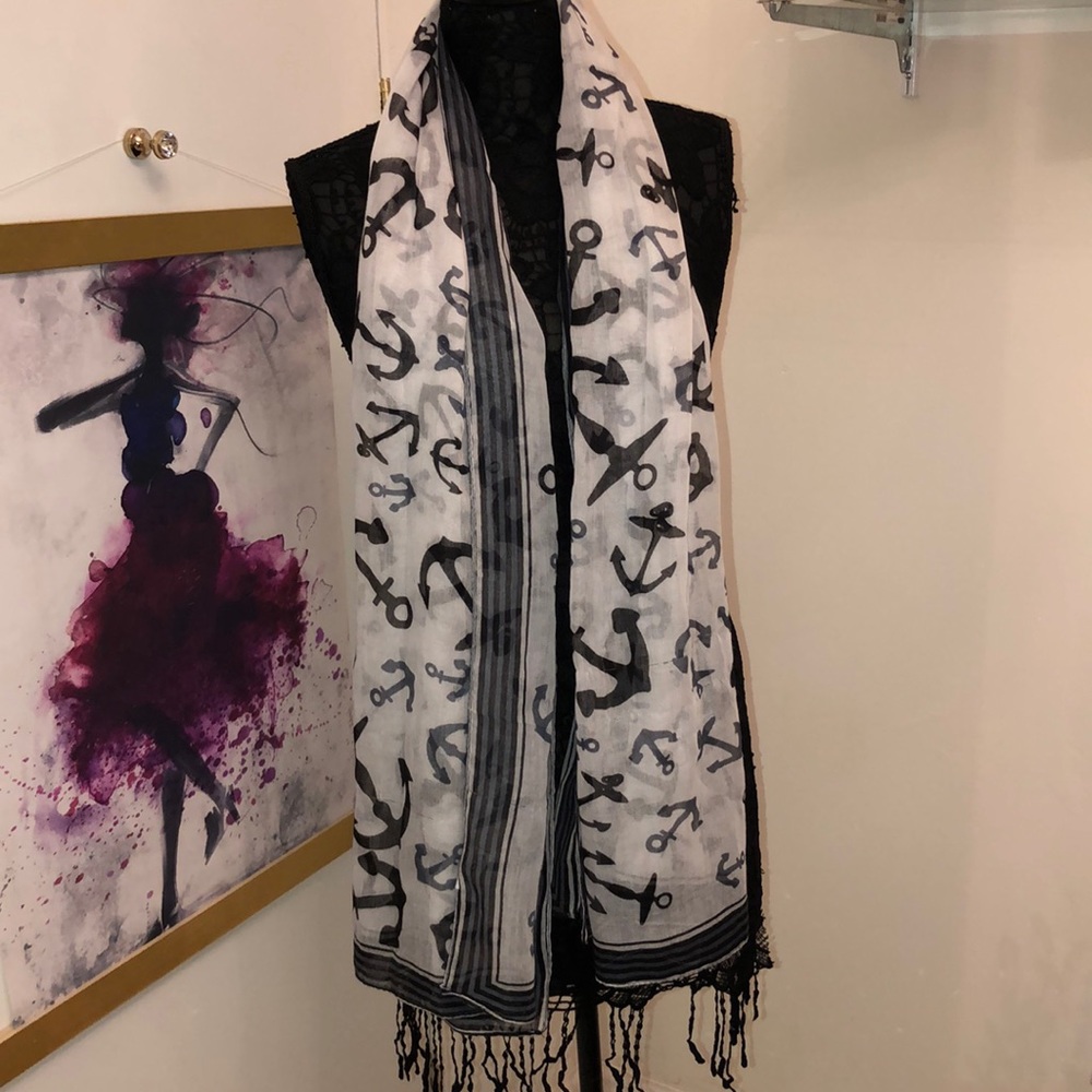 Large Aldo Nautical Blue & White Scarf